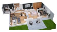 NEUBAU: Moderne 3-Zimmer-EG-Wohnung mit Terrasse & Gartenanteil, Tiefgaragen-Stellplatz möglich - Grundriss