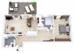 NEUBAU: Rollstuhlgerechte 2-Zimmer-EG-Wohnung mit Terrasse & Gartenanteil, TG-Stellplatz möglich - Grundriss