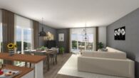 NEUBAU: Moderne 2-Zimmer-EG-Wohnung mit Terrasse & Gartenanteil, Tiefgaragen-Stellplatz möglich - Wohnzimmer